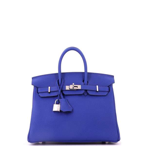 Birkin Handbag Bleu Royal Togo with Palladium Hardware 25