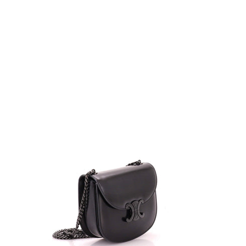 Triomphe Besace Clea Chain Flap Bag Leather