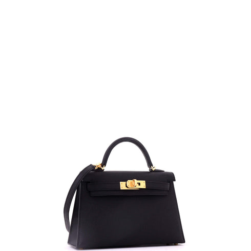 Kelly Mini II Bag Noir Epsom with Gold Hardware 20
