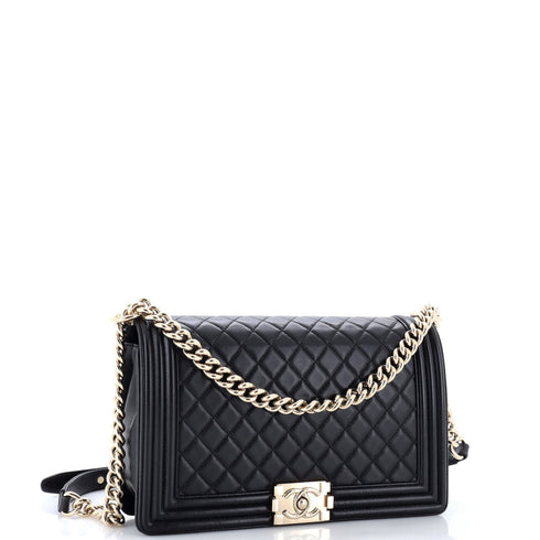 Boy Flap Bag Quilted Lambskin New Medium