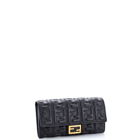 Baguette Continental Wallet Zucca Embossed Leather