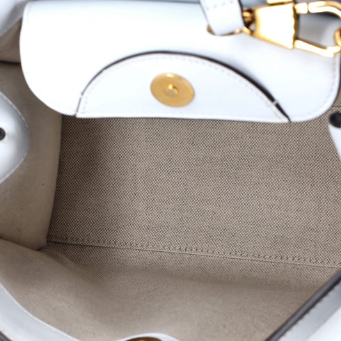 Diana NM Logo Bamboo Handle Tote Embossed Leather Small