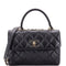 Chain Trendy CC Top Handle Bag Quilted Lambskin Small