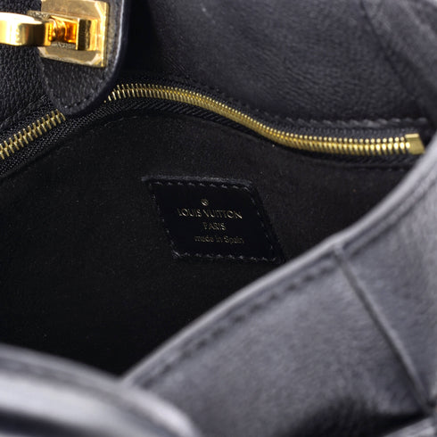 On My Side Tote Leather with Monogram Canvas PM