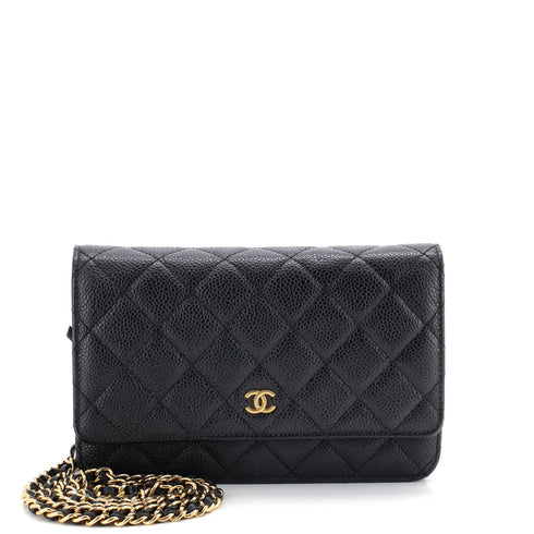 Wallet on Chain Quilted Caviar