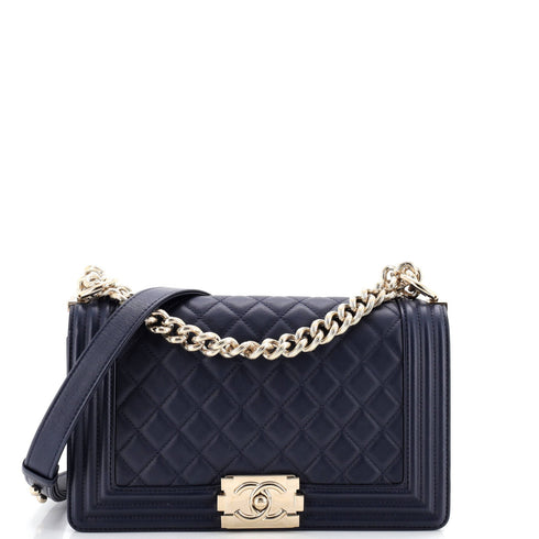 Boy Flap Bag Quilted Lambskin Old Medium