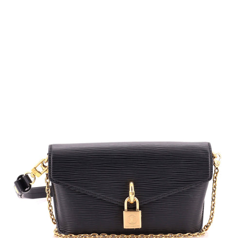 Padlock on Strap Handbag Epi Leather