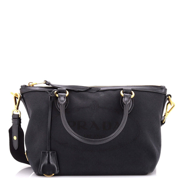 Logo Convertible Zip Tote Canvas with Leather Small