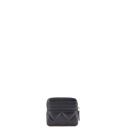 19 Square Zip Around Card Holder Wallet Quilted Lambskin