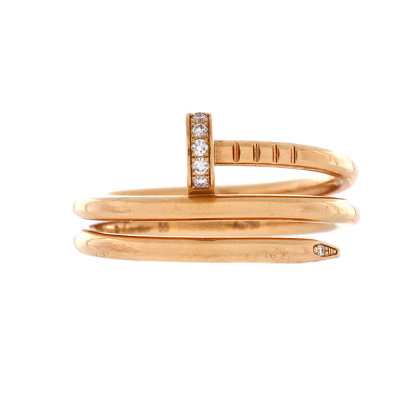 Juste un Clou Double Ring 18K Rose Gold and Diamonds Small