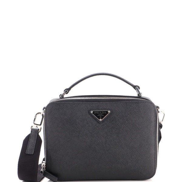 Brique Crossbody Bag Saffiano Leather Small