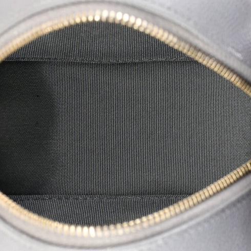 Round Clutch with Chain Quilted Caviar Mini