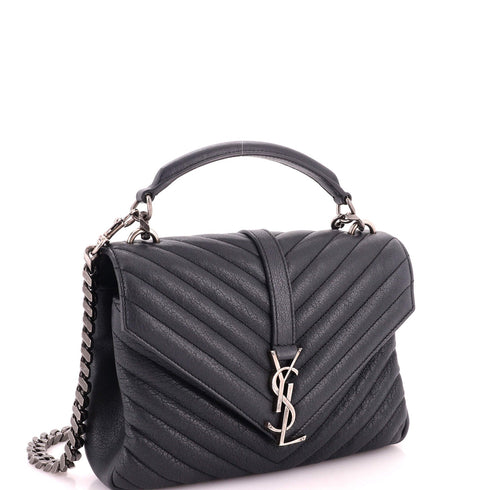 Classic Monogram College Bag Matelasse Chevron Leather Medium
