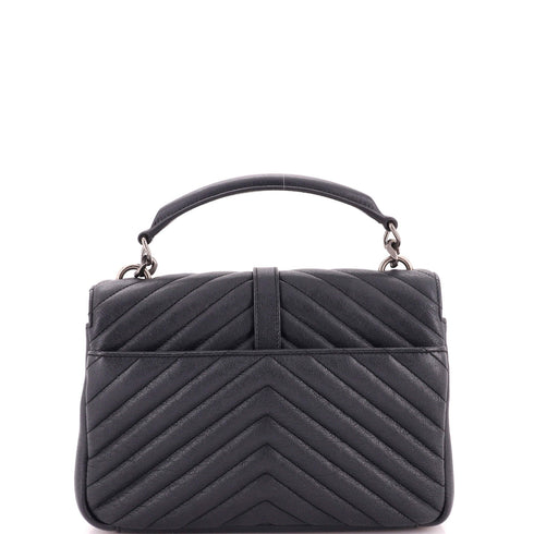 Classic Monogram College Bag Matelasse Chevron Leather Medium