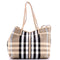 Beach Tote Vintage Check Canvas XL