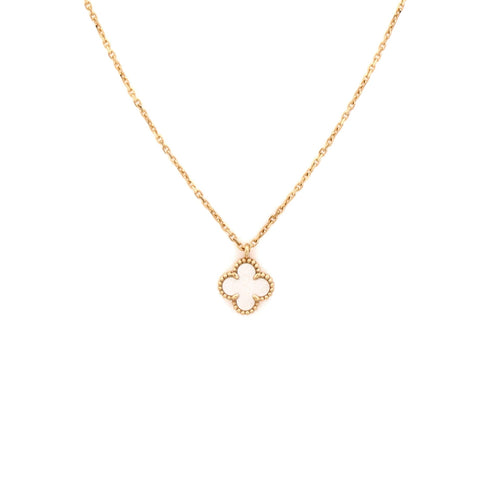 Sweet Alhambra Pendant Necklace 18K Yellow Gold and Mother of Pearl