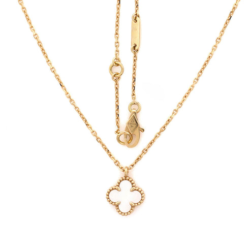Sweet Alhambra Pendant Necklace 18K Yellow Gold and Mother of Pearl