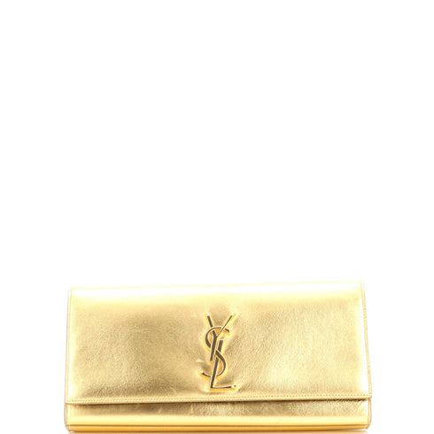 Classic Monogram Clutch Metallic Calfskin Long