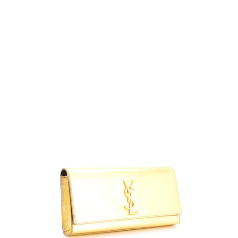 Classic Monogram Clutch Metallic Calfskin Long