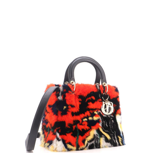 Lady Dior Bag Limited Edition Printed Mink Medium