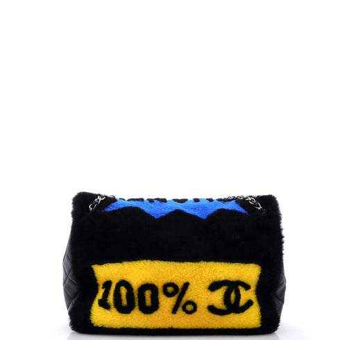 No.5 Comic Flap Bag Shearling with Quilted Lambskin Jumbo