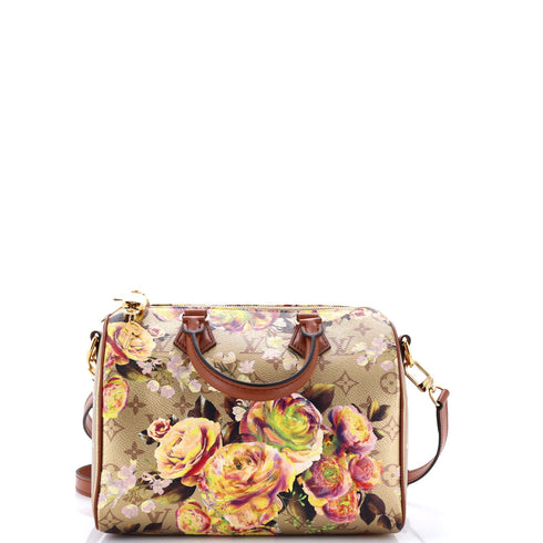 Speedy Bandouliere Bag Limited Edition Flowers Monogram Canvas 25