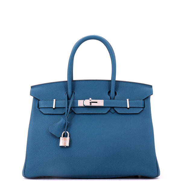 Birkin Handbag Colvert Togo with Palladium Hardware 30