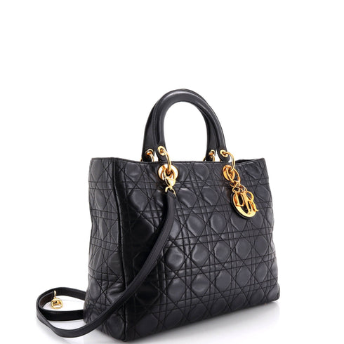 Vintage Lady Dior Bag Cannage Quilt Lambskin Large