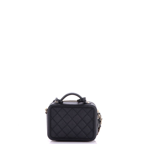 Filigree Vanity Case Quilted Caviar Small