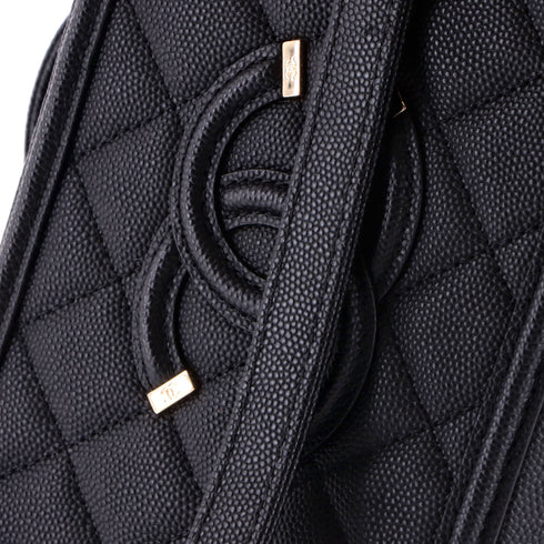 Filigree Vanity Case Quilted Caviar Small