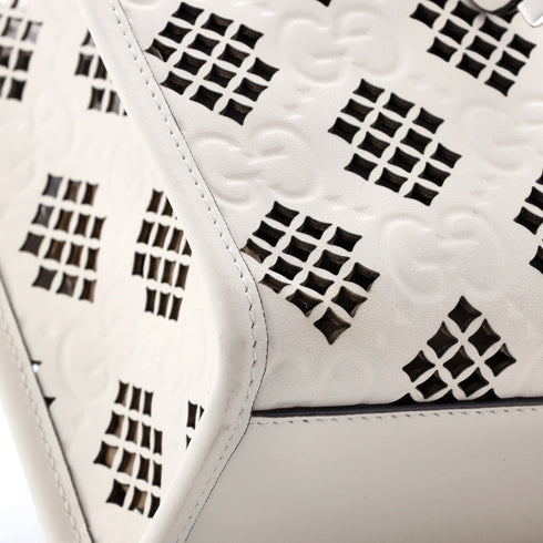 Convertible Tote GG Debossed Laser Cut Leather Small