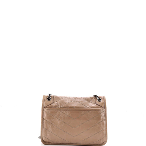 Niki Chain Flap Bag Matelasse Chevron Leather Baby