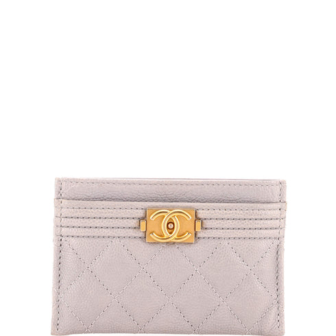 Boy Card Holder Quilted Caviar