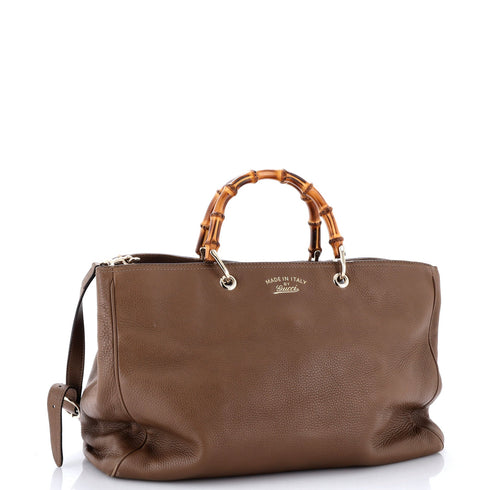 Bamboo Shopper Tote Leather Large