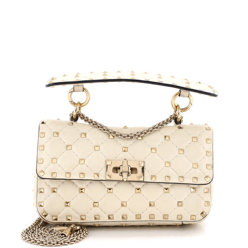 Rockstud Spike Flap Bag Quilted Leather Small