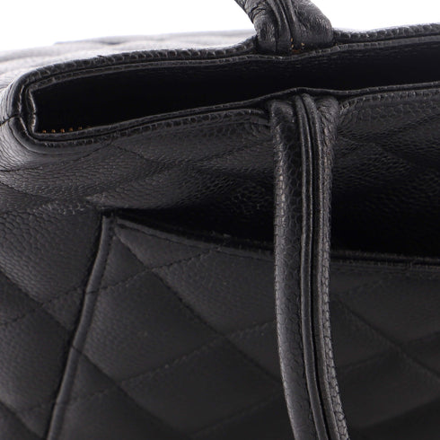 Medallion Tote Quilted Caviar