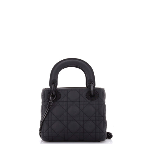 Ultra Matte Lady Dior Chain Bag Cannage Quilt Calfskin Mini