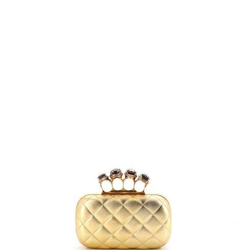 Knuckle Box Clutch Leather Small