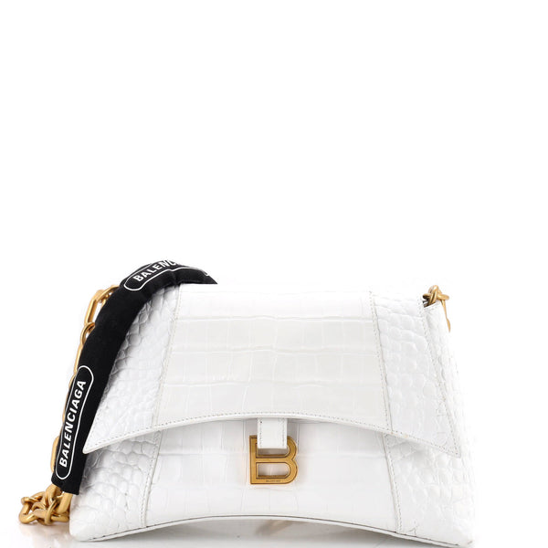 Downtown S Chain-Handle Shoulder Bag Crocodile Embossed Leather Small