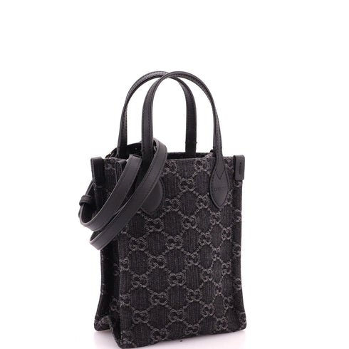 Vertical Tote GG Denim Mini