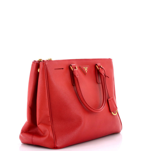 Double Zip Lux Tote Saffiano Leather Large