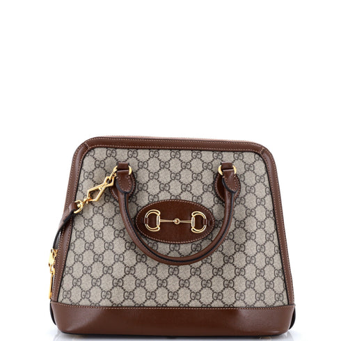 Horsebit 1955 Top Handle Bag GG Coated Canvas with Leather Medium