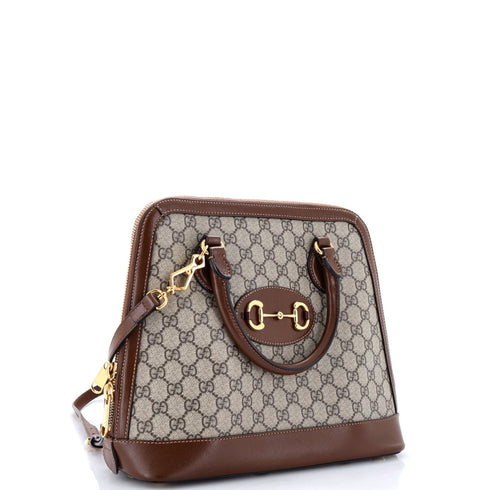 Horsebit 1955 Top Handle Bag GG Coated Canvas with Leather Medium