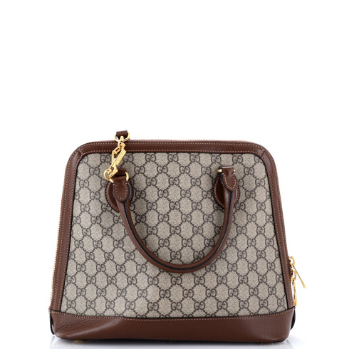 Horsebit 1955 Top Handle Bag GG Coated Canvas with Leather Medium
