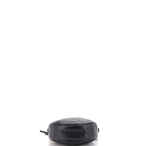 GG Marmont Round Shoulder Bag Matelasse Leather Mini