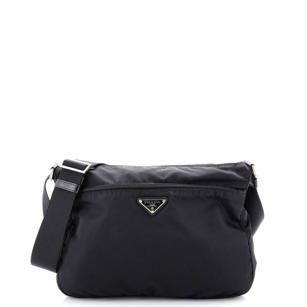 Front Zip Messenger Bag Tessuto Medium