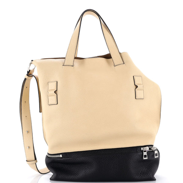 Expandable Shopper Tote Leather