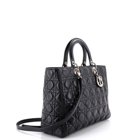 Vintage Lady Dior Bag Cannage Quilt Lambskin Large