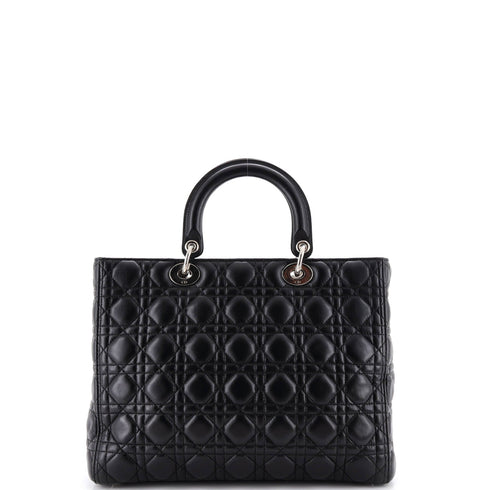 Vintage Lady Dior Bag Cannage Quilt Lambskin Large