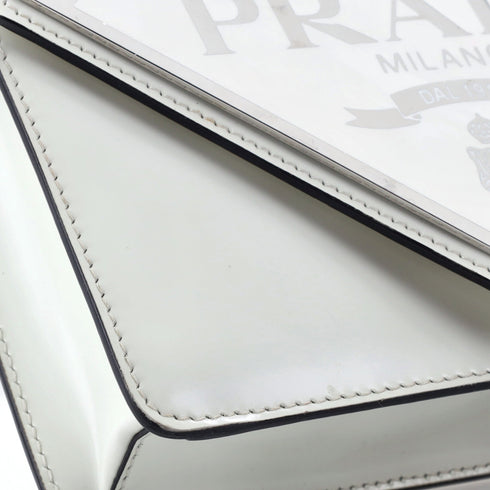 Maxi Triangle Logo Chain Flap Bag Brushed Leather Small